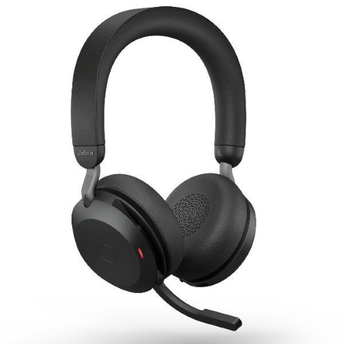 Jabra Evolve2 75 - Cuffie con microfono - on-ear - Bluetooth - senza fili, cablato - eliminazione rumore attivata - USB-C - isolamento dal rumore - nero - con supporto di ricarica - Certificato per i team Microsoft